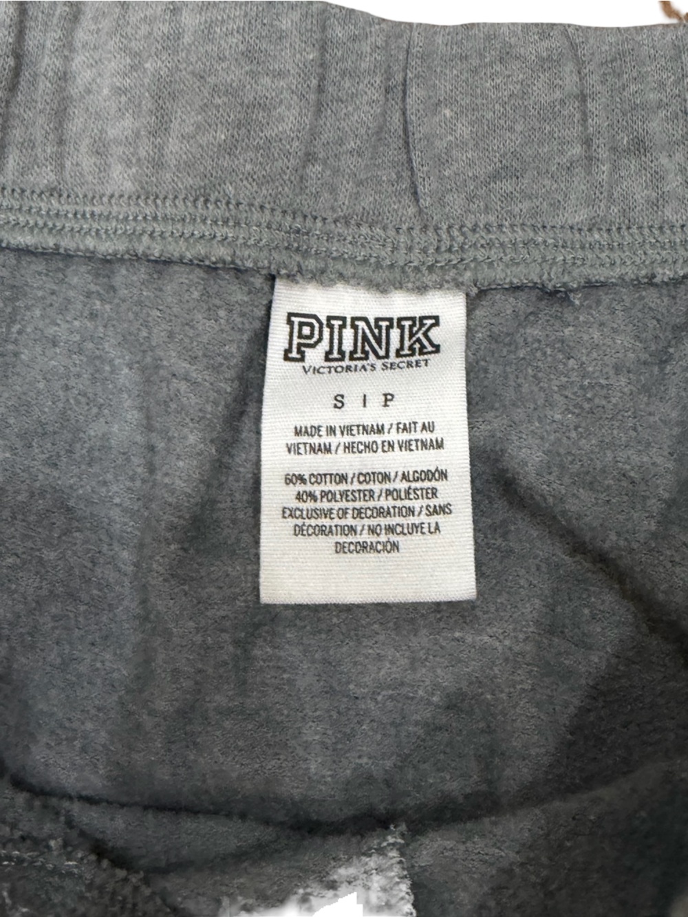 Victoria's Secret PINK Boyfriend Sweatpants Gray Heather Side Stripe Size Small - Picture 4 of 11